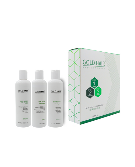 Gold Hair Protein Treatment For All  Hair Types Kit