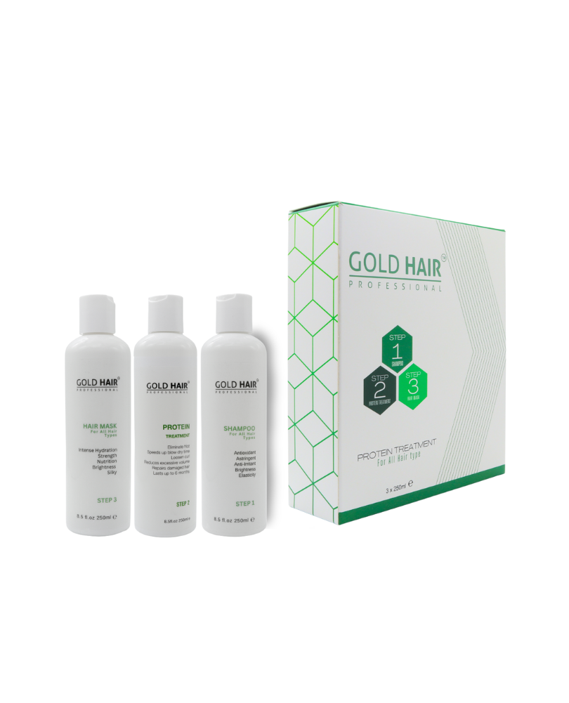 Gold Hair Protein Treatment For All  Hair Types Kit