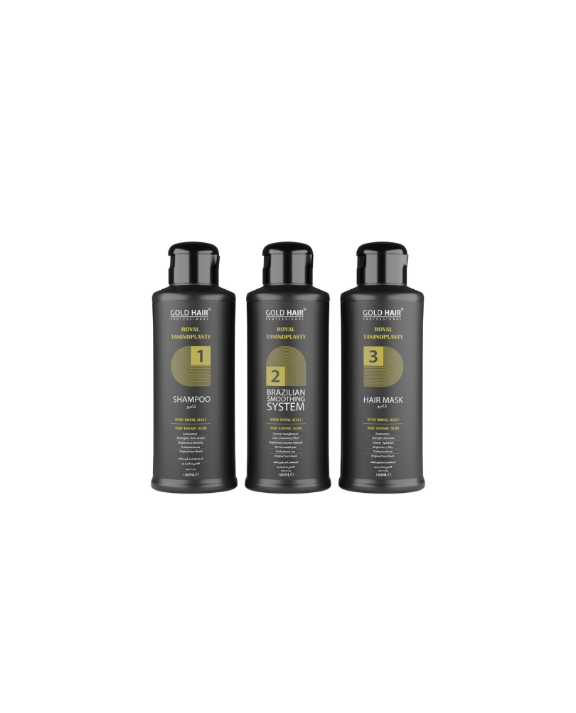 Gold Hair Brazilian Smoothing Treatment Kit Personal 3 in 1