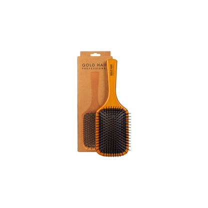 Gold Hair Professional Wooden Brush | Durable & Non-slip Grip | Detangles Hair & Pain-free