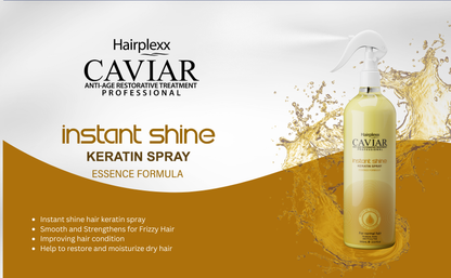 Hairplexx Caviar Instant Shine Keratin Spray | Smoothens & Strengthens Frizzy Hair